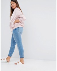 Женский розовый сатиновый бомбер