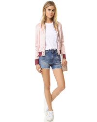 Женский розовый сатиновый бомбер от Anine Bing