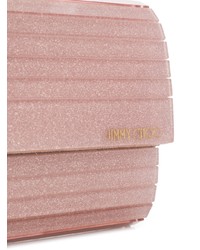 Розовый сатиновый клатч от Jimmy Choo