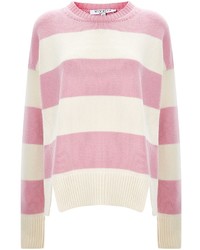 Розовый свитер в горизонтальную полоску