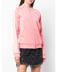 Женский розовый свитер на молнии от adidas