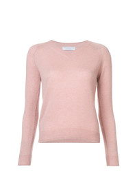 Женский розовый свитер с v-образным вырезом от Alexandra Golovanoff