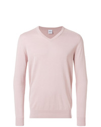 Мужской розовый свитер с v-образным вырезом от Aspesi