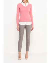 Женский розовый свитер с v-образным вырезом от Baon