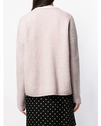 Женский розовый свитер с v-образным вырезом от Peserico