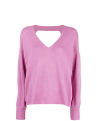 Женский розовый свитер с v-образным вырезом от Blugirl
