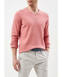 Мужской розовый свитер с v-образным вырезом от Celio