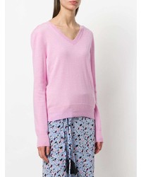 Женский розовый свитер с v-образным вырезом от Liska