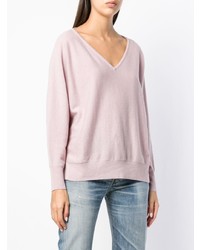 Женский розовый свитер с v-образным вырезом от Max & Moi