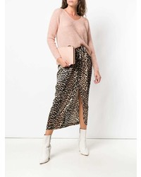 Женский розовый свитер с v-образным вырезом от Max Mara