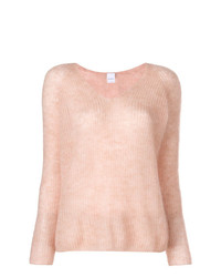 Женский розовый свитер с v-образным вырезом от Max Mara