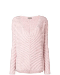 Женский розовый свитер с v-образным вырезом от N.Peal