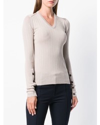 Женский розовый свитер с v-образным вырезом от Joseph