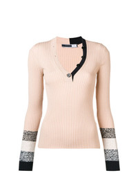 Женский розовый свитер с v-образным вырезом от Sport Max Code