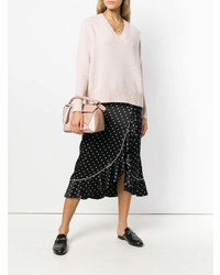 Женский розовый свитер с v-образным вырезом от Zanone