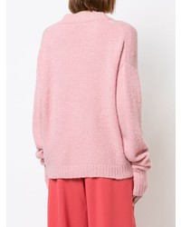 Женский розовый свитер с v-образным вырезом от Tibi