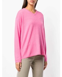Женский розовый свитер с v-образным вырезом от Aspesi