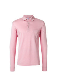 Розовый свитер с воротником поло