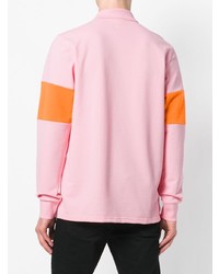 Мужской розовый свитер с воротником поло в горизонтальную полоску от Converse