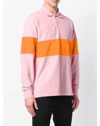 Мужской розовый свитер с воротником поло в горизонтальную полоску от Converse