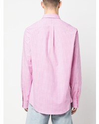 Мужской розовый свитер с воротником поло в клетку от Polo Ralph Lauren