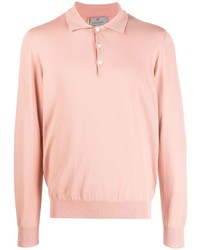 Мужской розовый свитер с воротником поло от Canali