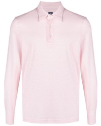 Мужской розовый свитер с воротником поло от Fedeli