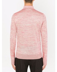 Мужской розовый свитер с воротником поло от Dolce & Gabbana