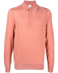 Мужской розовый свитер с воротником поло от Paul Smith