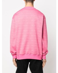 Мужской розовый свитер с круглым вырезом с принтом от Moschino