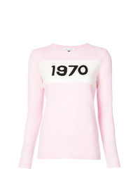 Женский розовый свитер с круглым вырезом с принтом от Bella Freud