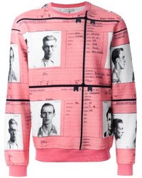 Мужской розовый свитер с круглым вырезом с принтом от Carven