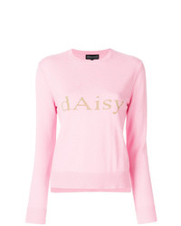 Женский розовый свитер с круглым вырезом с принтом от Cashmere In Love