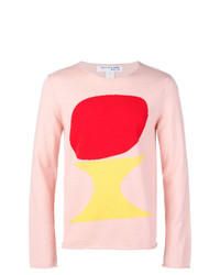 Мужской розовый свитер с круглым вырезом с принтом от Comme Des Garçons Shirt Boys