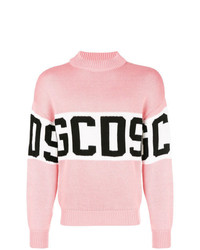 Мужской розовый свитер с круглым вырезом с принтом от Gcds