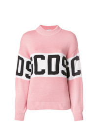 Женский розовый свитер с круглым вырезом с принтом от Gcds