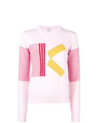 Женский розовый свитер с круглым вырезом с принтом от Kenzo