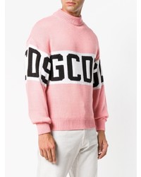 Мужской розовый свитер с круглым вырезом с принтом от Gcds