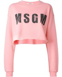 Женский розовый свитер с круглым вырезом с принтом от MSGM