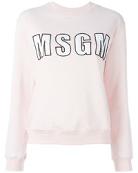 Женский розовый свитер с круглым вырезом с принтом от MSGM