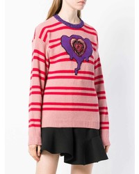 Женский розовый свитер с круглым вырезом с принтом от Pinko