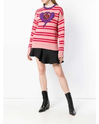 Женский розовый свитер с круглым вырезом с принтом от Pinko