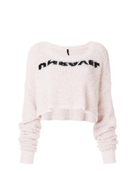 Женский розовый свитер с круглым вырезом с принтом от Unravel Project