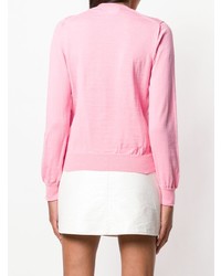 Женский розовый свитер с круглым вырезом с украшением от Comme Des Garçons Girl