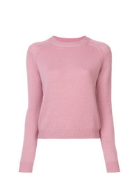 Женский розовый свитер с круглым вырезом от Alexandra Golovanoff