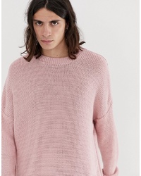 Мужской розовый свитер с круглым вырезом от ASOS DESIGN