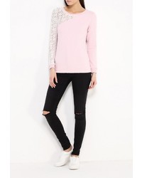 Женский розовый свитер с круглым вырезом от Aurora Firenze