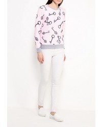 Женский розовый свитер с круглым вырезом от Aurora Firenze