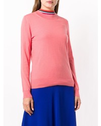 Женский розовый свитер с круглым вырезом от Burberry