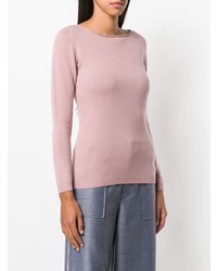 Женский розовый свитер с круглым вырезом от Blanca